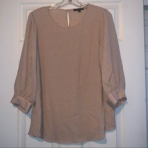 Adrianna Papell printed 3/4 puff sleeve blouse size Medium brand new no tags